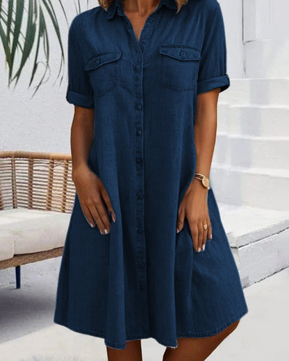 Robe à manches courtes jean