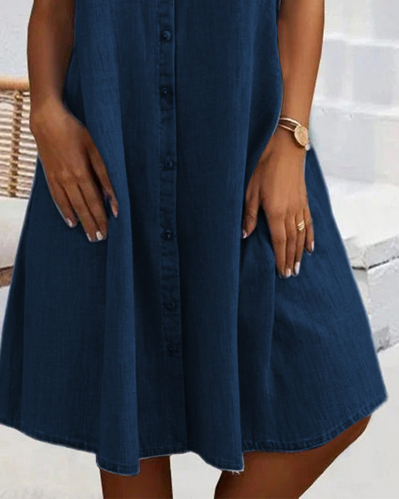 Robe à manches courtes jean