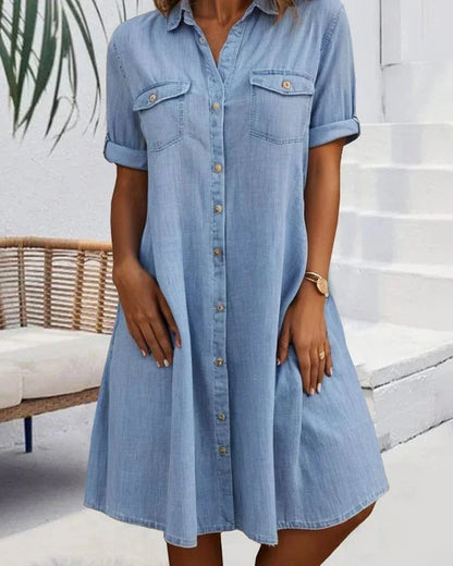 Robe à manches courtes jean