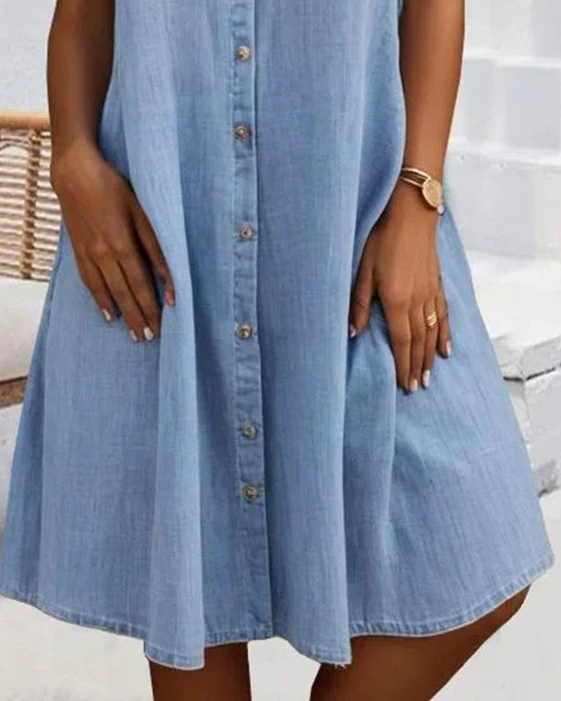 Robe à manches courtes jean