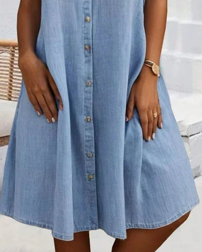 Robe à manches courtes jean